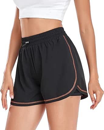 Husmeu Women's Athletic Shorts Casual Summer Running Shorts with Pocket High Waisted Sporty Gym Lounge Workout Shorts