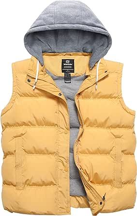 Wantdo Women's Plus Size Windproof Puffer Vest Quilted Winter Vest Thicken Jacket with Detachable Hood